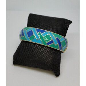 𝅺Vintage ocean colors enamel clamper hinge bracelet.